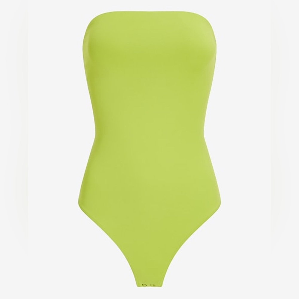 Express Body Contour High Compression Matte Tube Top Thong Bodysuit